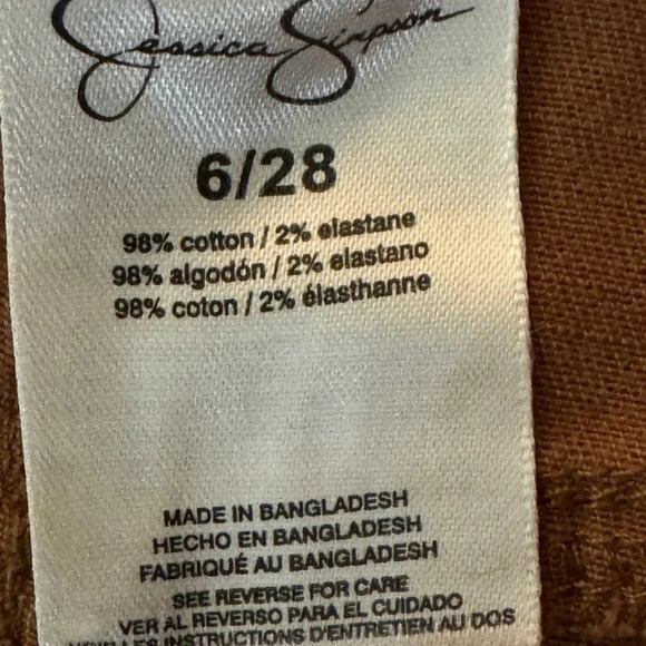 JESSICA SIMPSON INFINITELY IGH WAISTED BROWN KAHKI BUTTON FLY 4 POCKET SHORTS 6 - Picture 6 of 11